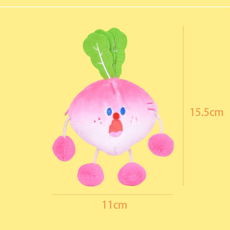 Cartoon Vegetable Coin Purse Plush Keychain Pendant Fun Scream Vegetable Earphone Bag Small Gift Kids Backpack Decoration Charm