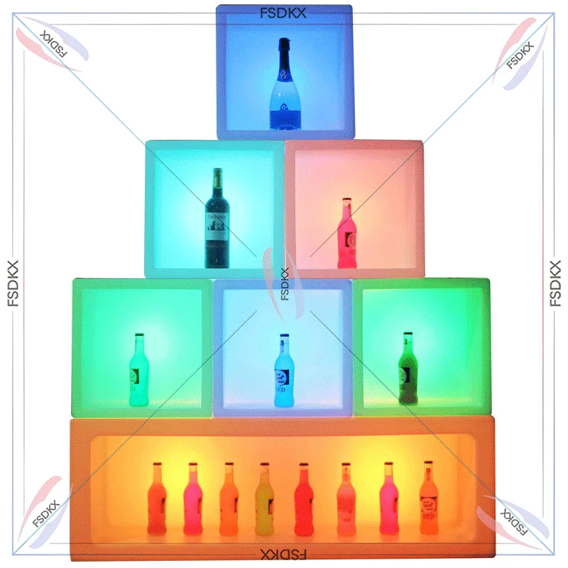 Bar Glowing Wine Cabinet Night Club Flower Pot LED Growing Ice Bucket display Bar Wine Cabinet