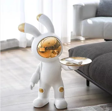 Living room decoration accessories large sculpture floor space rabbit tray ornament