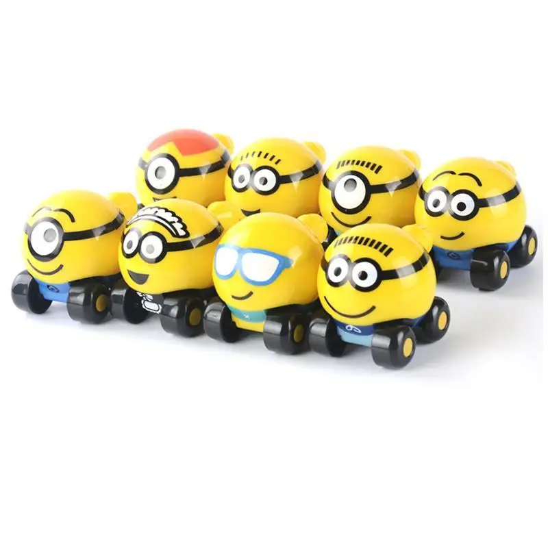 Despicable Me Minions Animation Peripheral Cartoon Inertia Car Magnetic Car Creative Kawaii Puzzle Train Children's Toy Gift