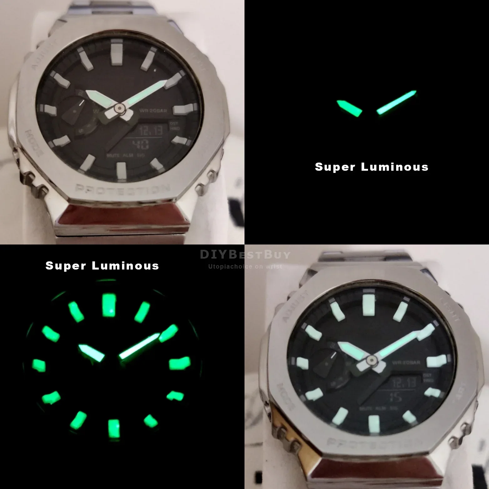 For Casioak GA2100 2110 Luminous Hour Marker Dial Watch Pointer Scale Ring Index G Shock Modification Dial 2110Watch Accessories