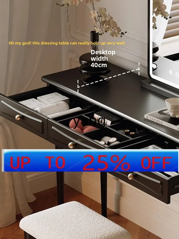 yhm  solid wood black antique dressing cabinet bedroom American makeup table
