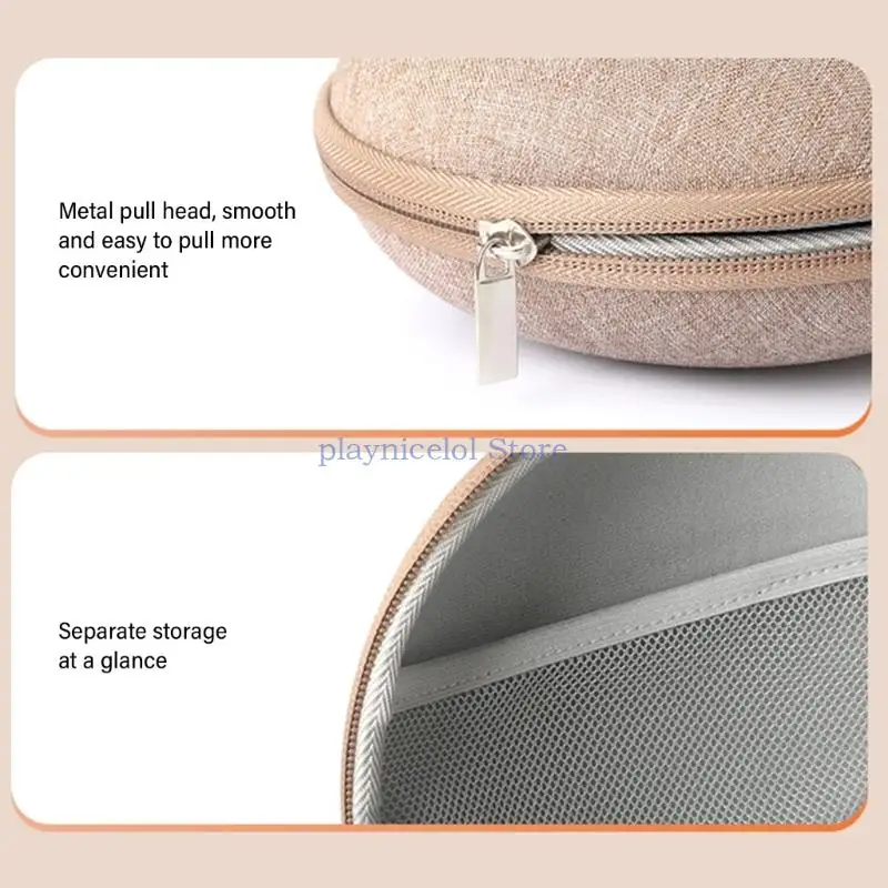 Estuche viaje impermeable carcasa dura para auriculares plegables 770NC/QC20i con protecciones EVA y bolsas con forro E8BA