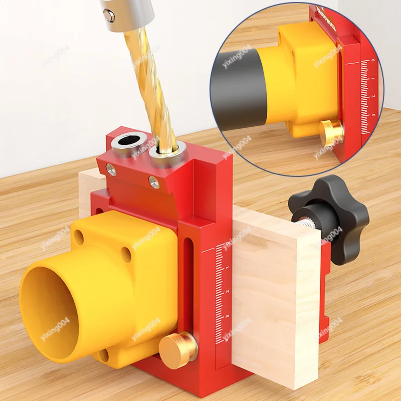 Adjustable Pocket Hole Jig, Aluminum Woodworking Drilling Locator for Board Cabinet Making