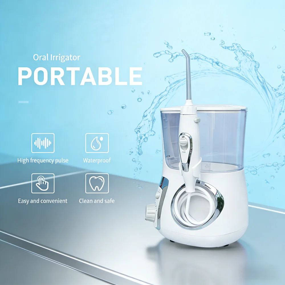 800ML Large Capacity Electric Water Flosser, 10 Modes Countertop Oral Irrigator for Home & Travel, Powerful Clean to & Cavities