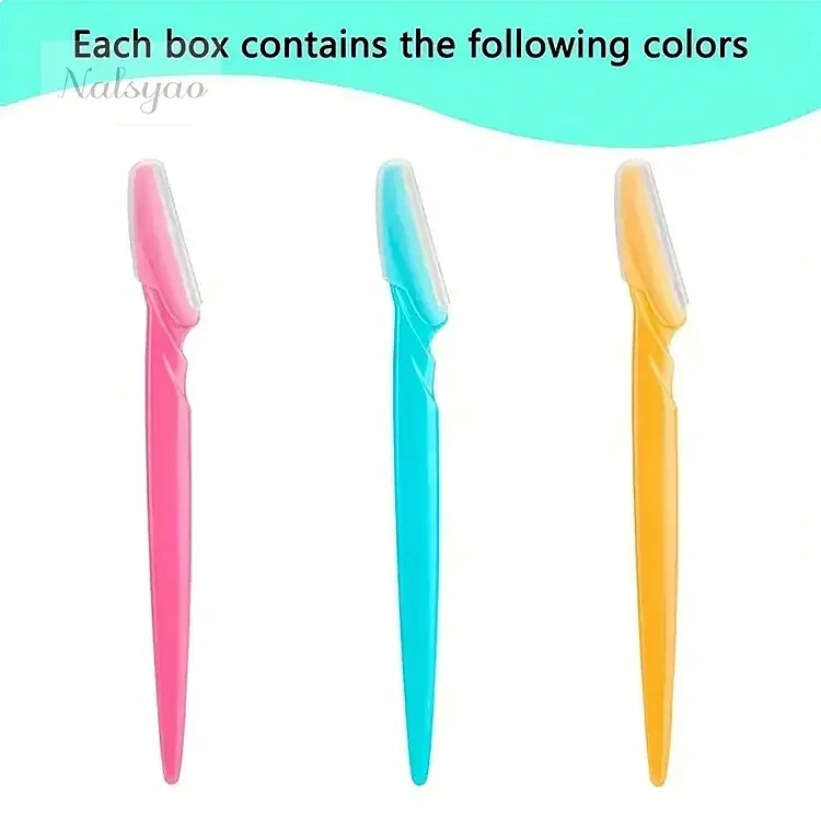 30 Pcs Eyebrow Razor for Exfoliating Dermaplaning Women, Multipurpose Facial Razor with Precision Cover Safety Beauty Tool