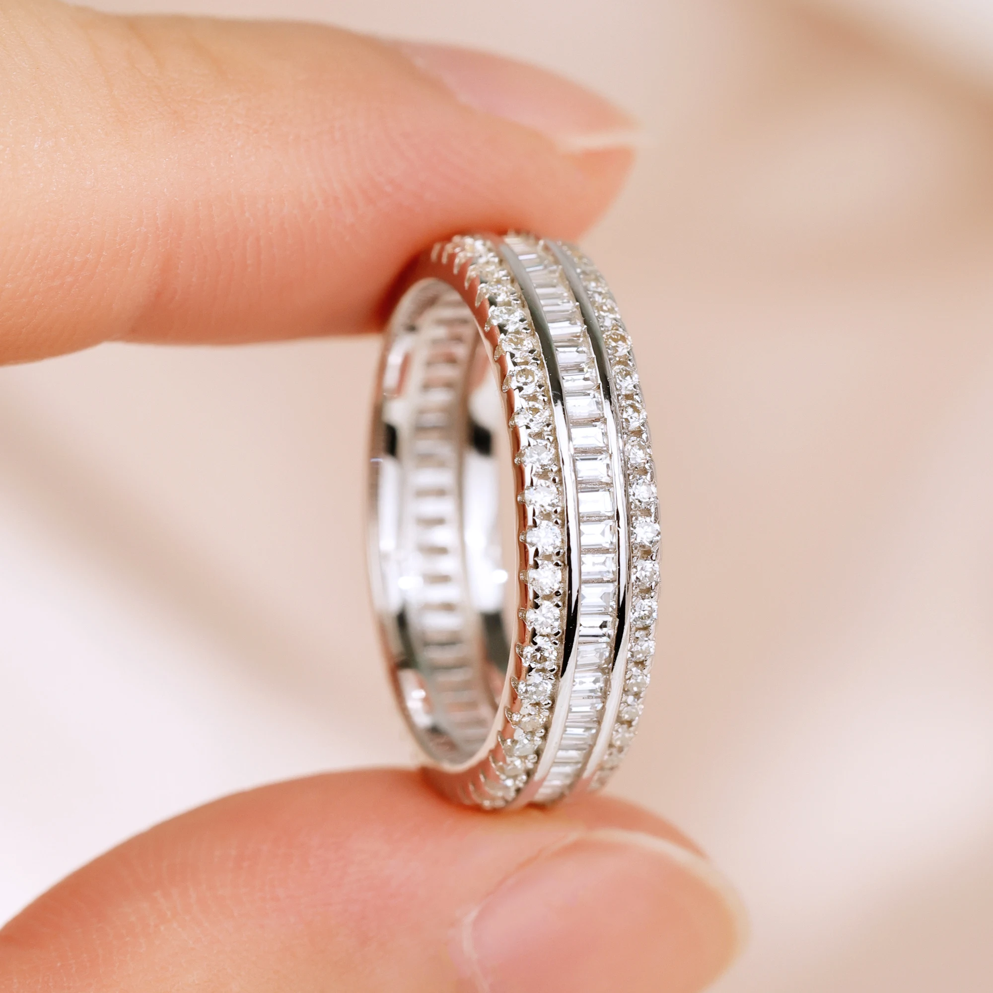 

Винтажное и модное S925 посеребренное белое золото 18 карат, женское кольцо с муассанитом, драгоценный камень 1,1 карата для подарков на вечеринку