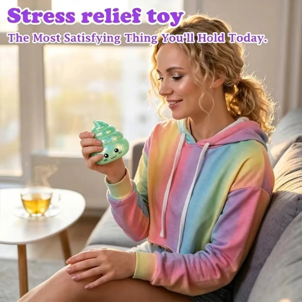 Soft Material Stress Ball Funny Shape Stretchable Design Novelty Poo Prank Novelty Stress Relief Function Funny Prank Gift