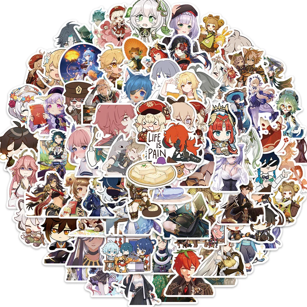 10/30/50 Stuks Nieuwe Ins Genshin Impact Sticker Cartoon Creatieve Anime Ipad Computer Autostoel Decoratie Waterdichte Groothandel