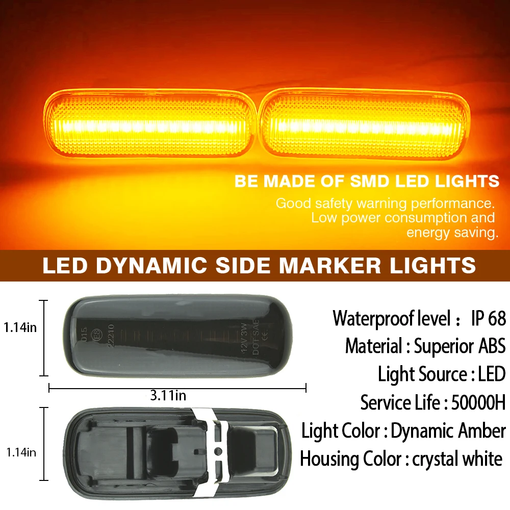 Fit For Citroen C4 I Coupe Hatchback Phase I 2004-2008 Led Dynamic Side Mirror Blinkers Turn Signal Lights
