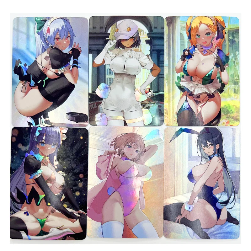 6 unids/set ACG juguetes desnudos sexis pasatiempos Hobby coleccionables juego colección Anime tarjetas