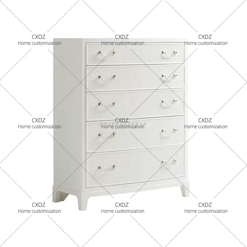 Modern Light Luxury Solid Wood Bedroom Tall Chest of Drawers 5 Drawer Storage Cabinet Custom Highboy Dresser Decorative