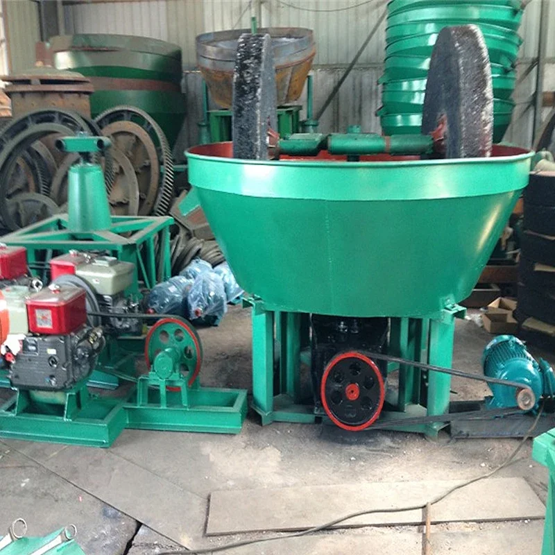 Double Roller Gold Grinding Machine Gold Milling Machine Wet Pan Mill for Gold Mineral Processing