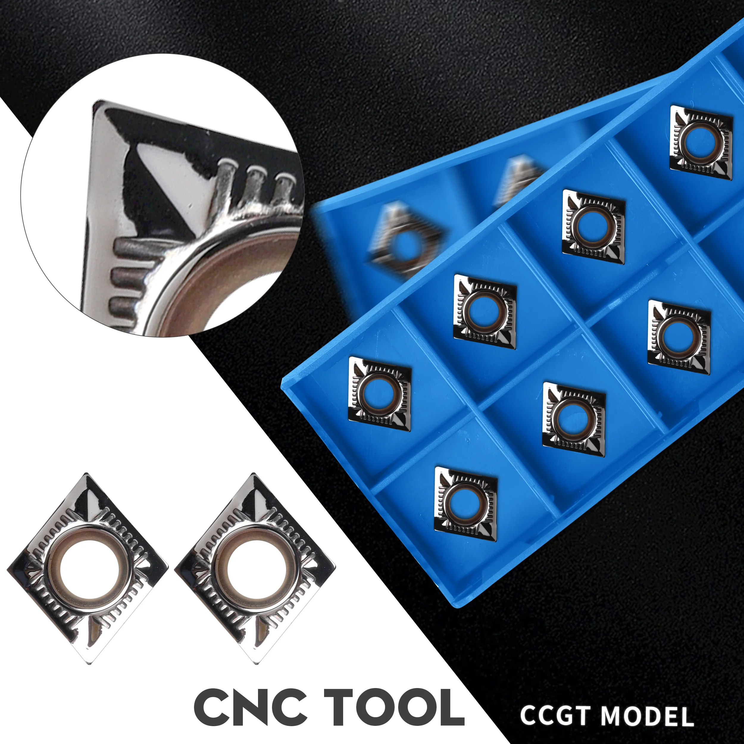 

CCGT120402 AK H01 CCGT120404 AK H01 CCGT120408 AK H01 Internal Turning Tools CNC Lathe Carbide Inserts, For Aluminum Processing