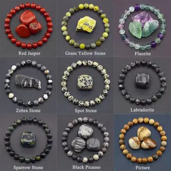 8毫米天然石珠手鍊,男女通用,紫水晶、水晶、石英、瑪瑙、虎眼石,彈性手鐲,寓意好運。 8 最佳銷售 石英手鍊 - №3