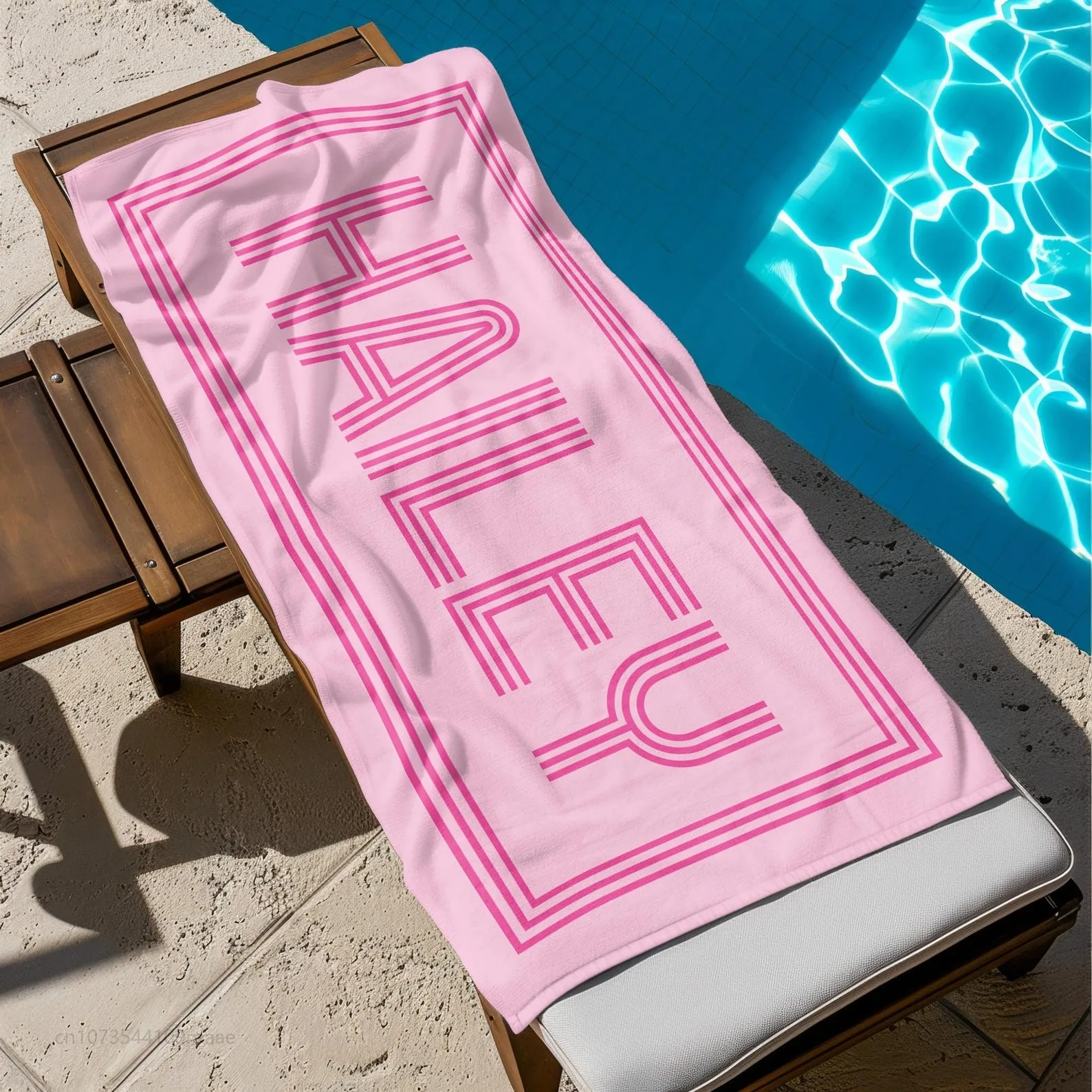 Custom Retro Personalized Beach Towel Monogrammed Bridesmaid Girls Trip 2026