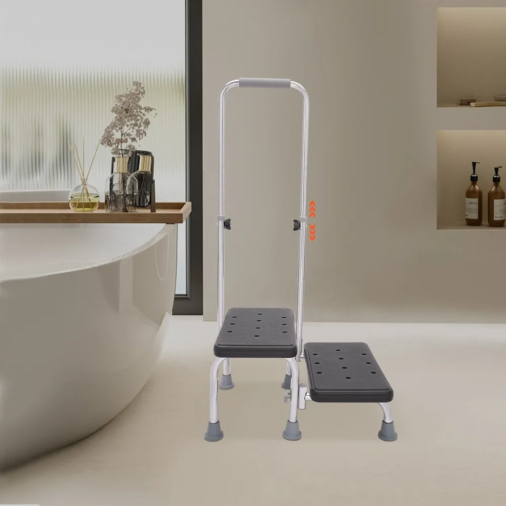 

Медицинский табурет для ног с 2 ступеньками и ручкой, отдельно стоящий медицинский табурет для ног, общая нагрузка 100 кг