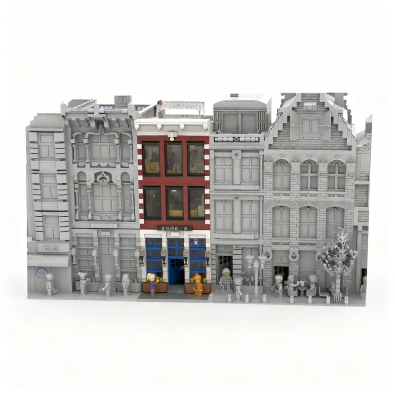 2558pcs MOC Modular Buildings ® Modular Canal House Books Store Model Building Blocks Architecture Christmas Gift Toys Display