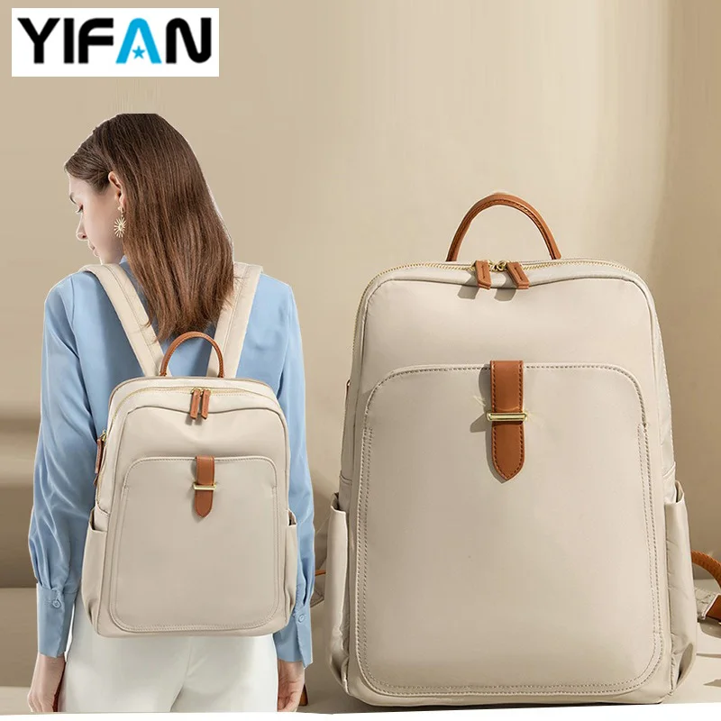 

YFZ Supper Nylon Women's Backpacks 14 Inch Laptop Bags, Large Waterproof Travel Daypack Women Students School Bag