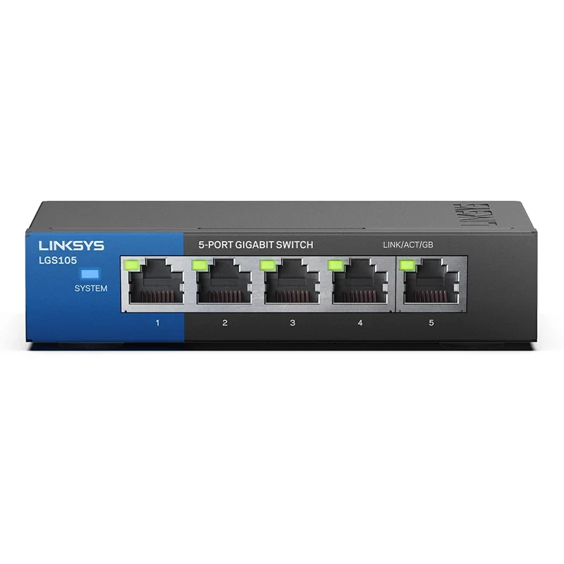 Linksys LGS105 5-Port Business Desktop Gigabit Switch Wired Connection Speed 1000 Mbps 5 Gigabit Ethernet Auto-Sensing Ports