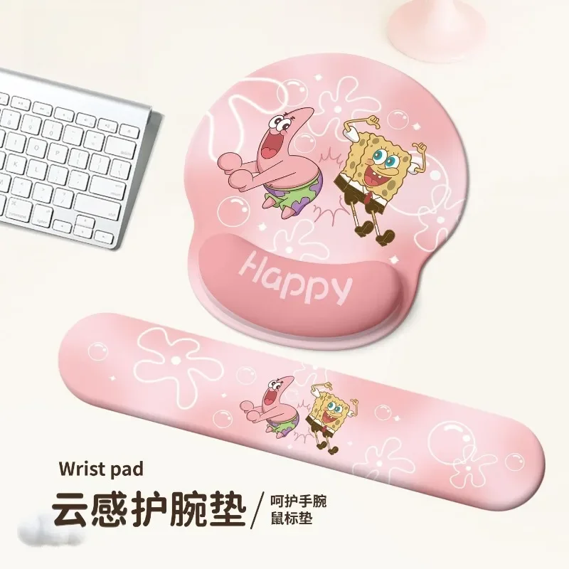 2026 New Cute SpongeBob SquarePants Premium Silicone Wrist Rest Mouse Pad Memory Foam Keyboard Wrist Pad  High Quality Gift