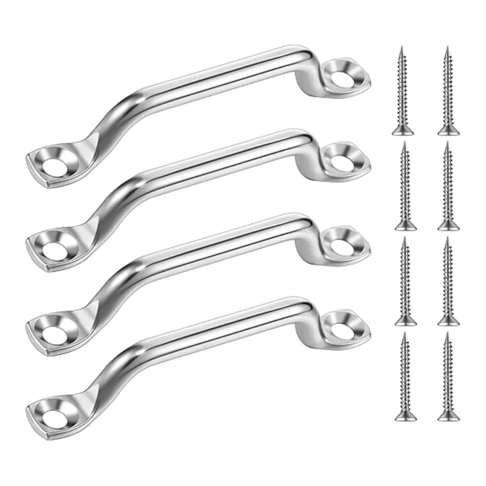 4 Pieces Bimini Top Strap Pad Eye Footman Loop Fast Installation Heavy Duty Stainless Steel for Canoe Buggy Hanging Shade Sails