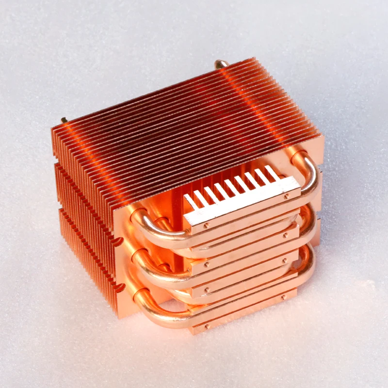 Factory Custom Cooler Air Cooling Copper Heatpipe Heatsink Block Copper Heat Sink For Cpu