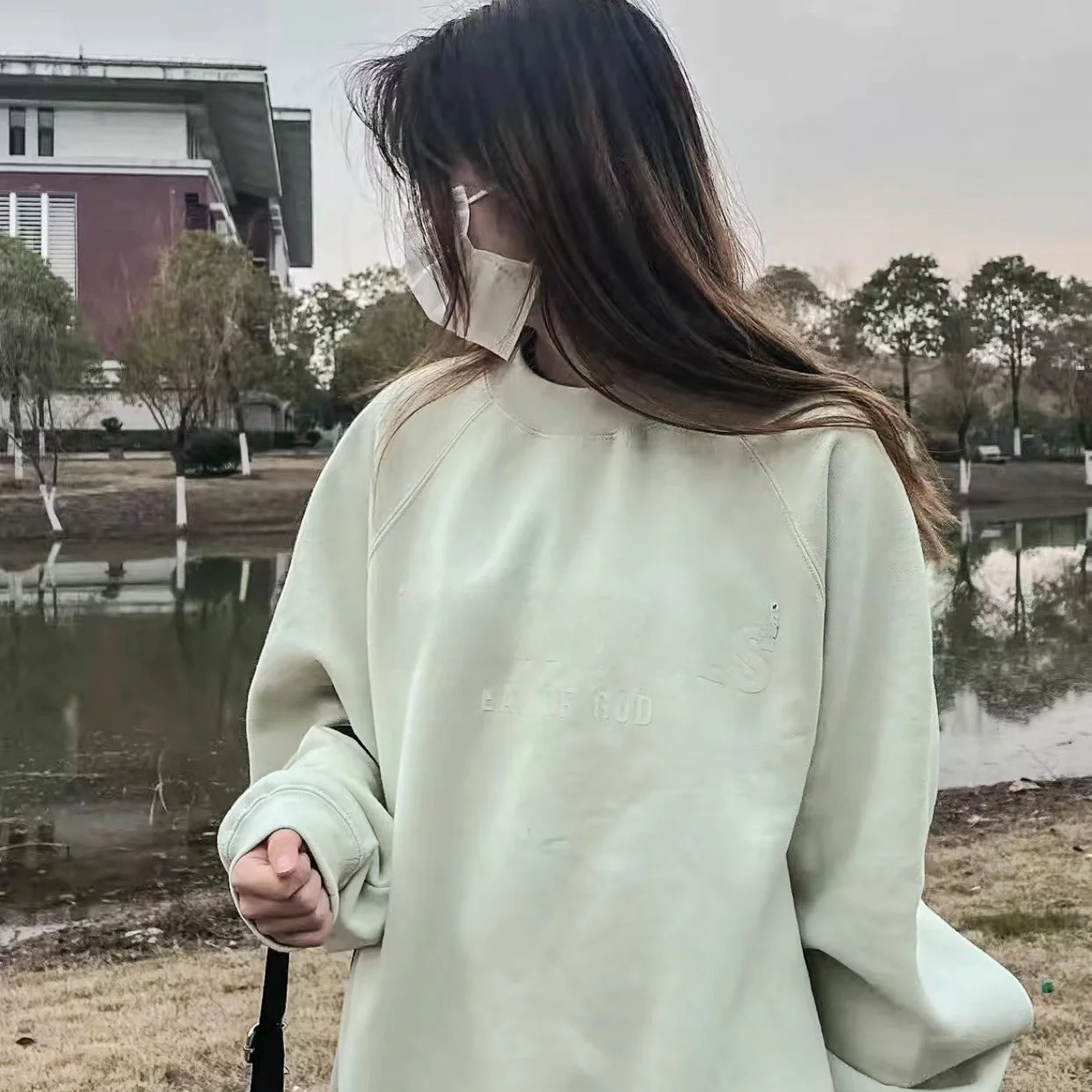 

Оверсайз худи-свитшот с силиконовым буквенным принтом, повседневный уличный стиль, пуловер с длинными рукавами и круглым вырезом