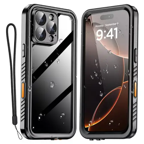 IP68 Waterproof Case For iPhone 16e 16 15 14 13 12 11 Pro Max XR XS Plus Metal Aluminum Swimming Phone Luxury Underwater Cover