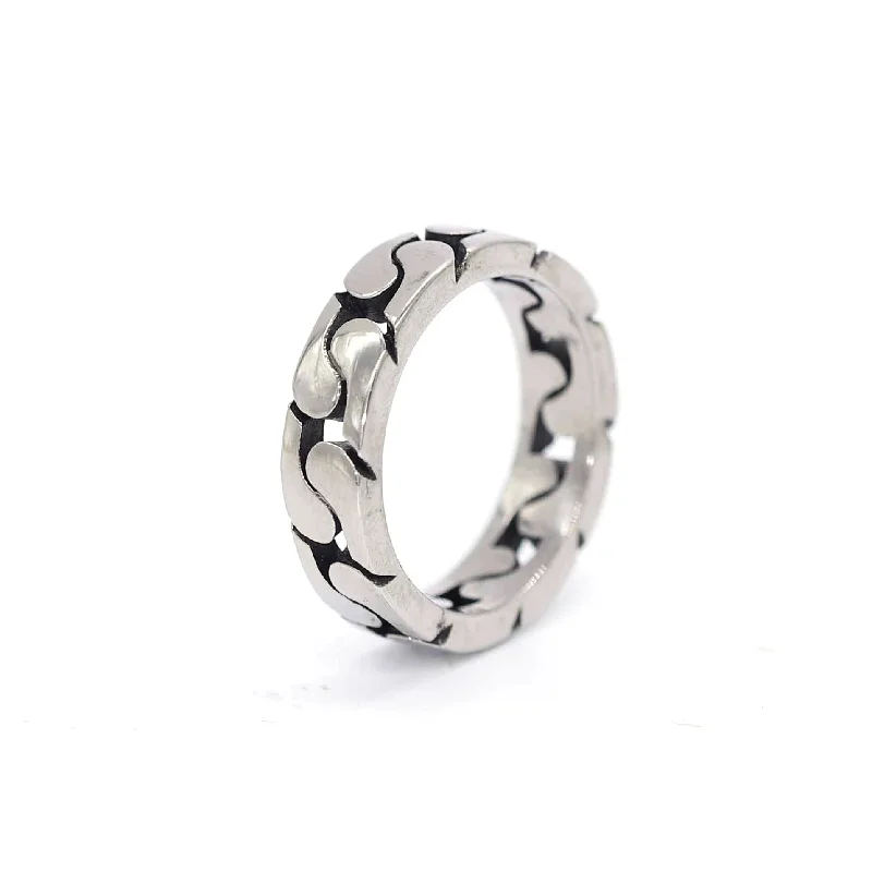 

Simplicity 316l Stainless Steel Cuban Chain Ring Couple Minimalist Handmade Simple Retro Chain Ring Finger Jewelry Party Gift