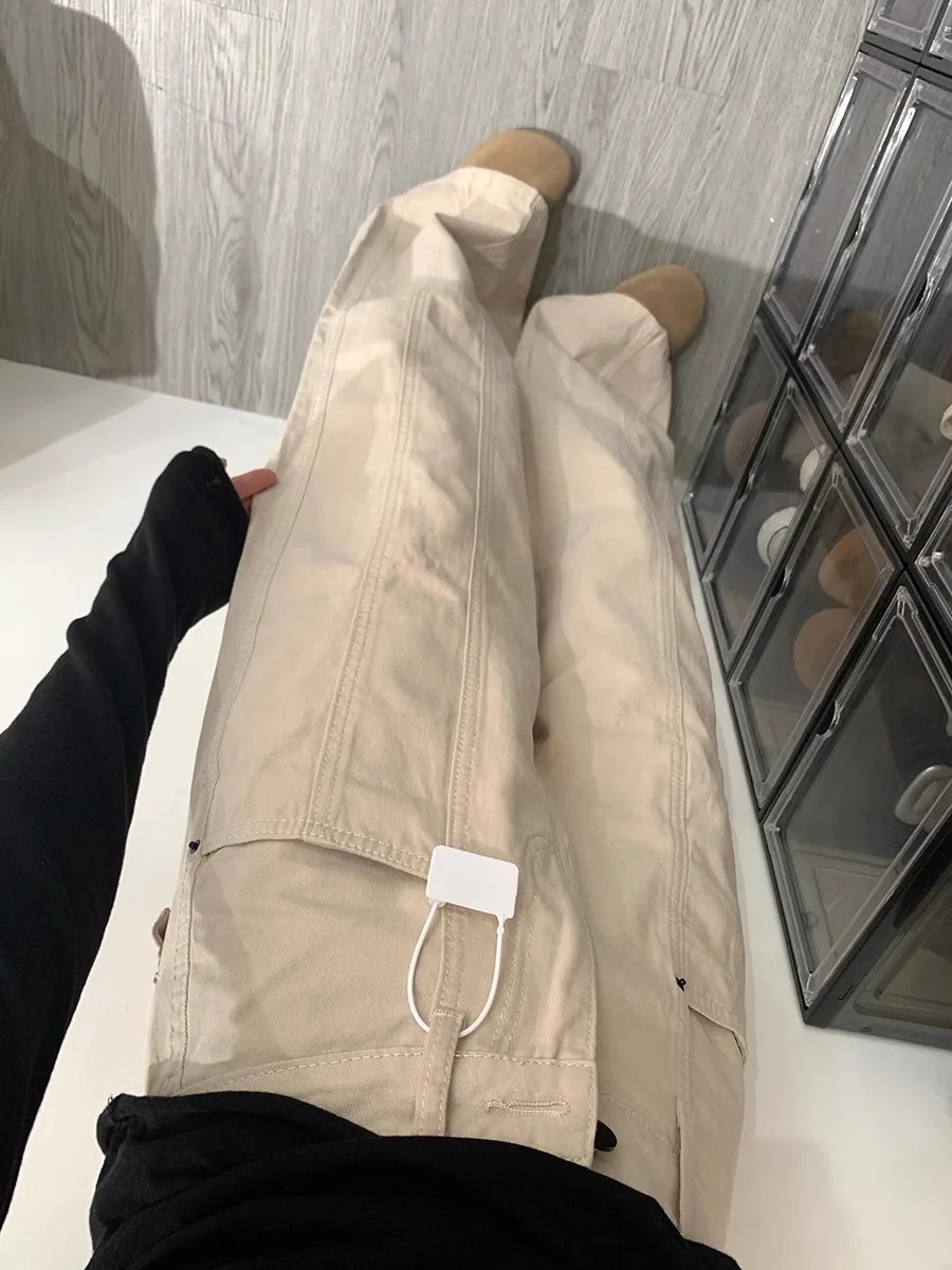 

American Retro Workwear Pants Denim Loose Wide Leg Trousers for Women Autumn New Design Sensation Small ence High Waist