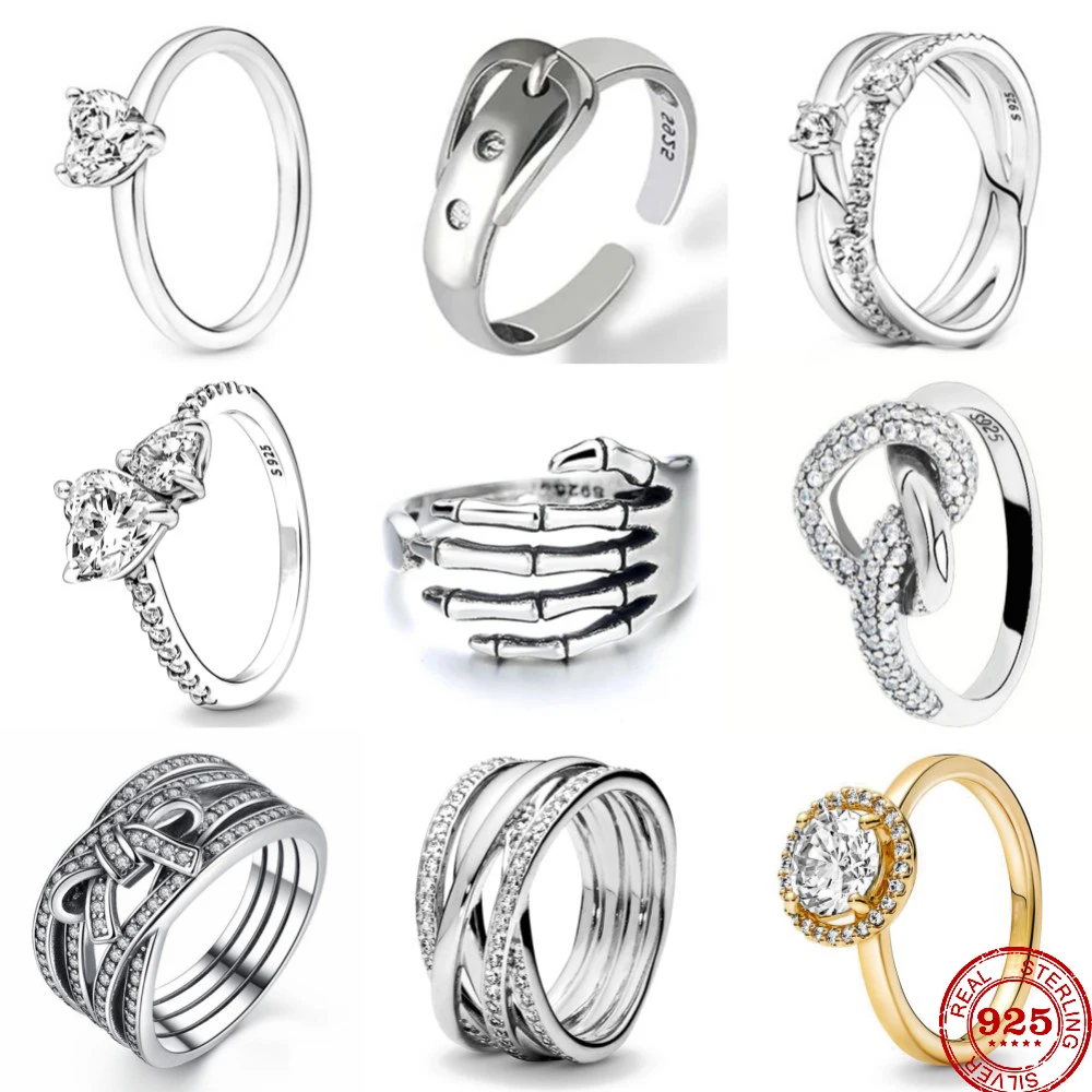 2023 New 925 Sterling Silver Youth dazzle cool trend and high-quality classic ring charm women DIY fashion jewelry