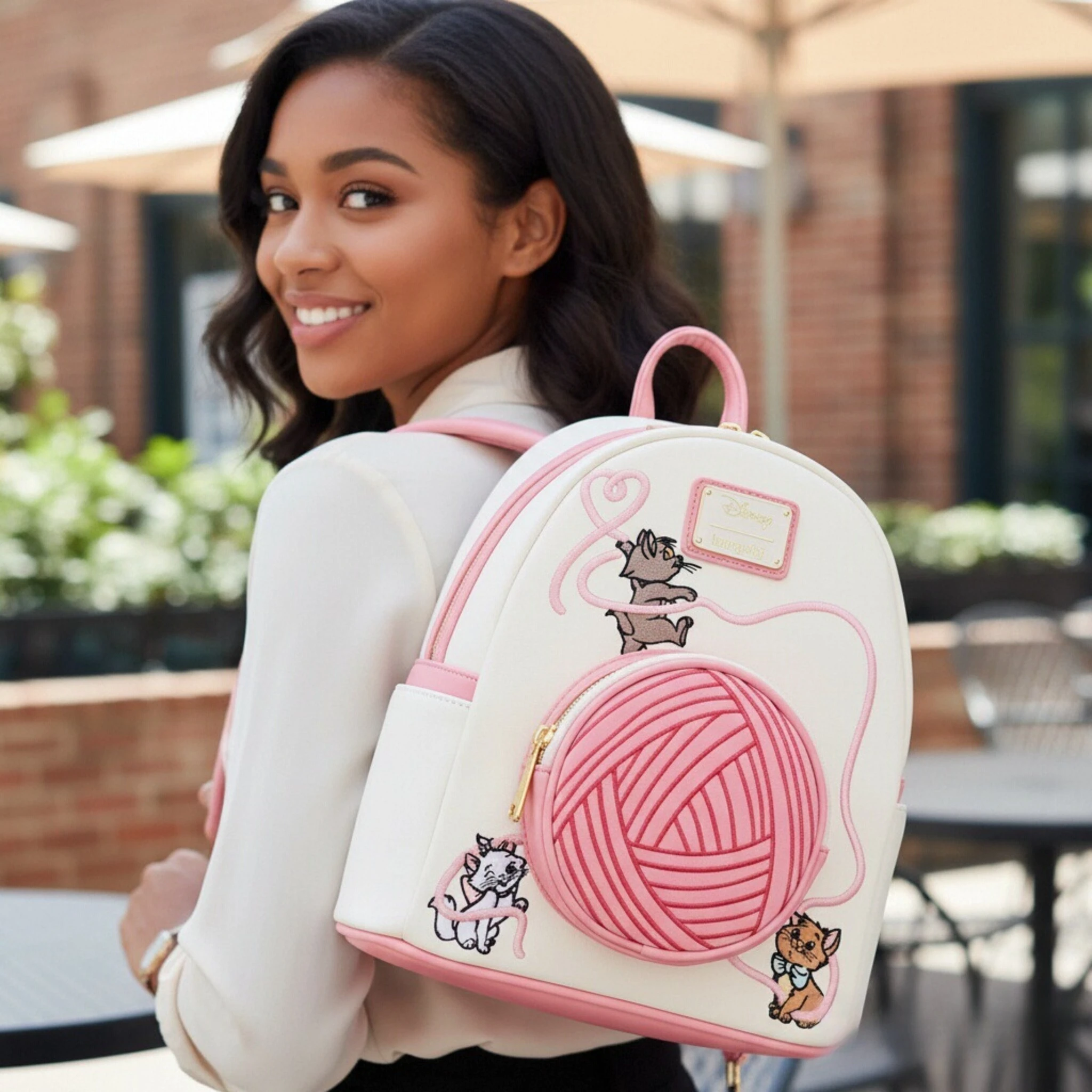 Mini Backpack Purse - The Aristocats Marie Floral Print Mini