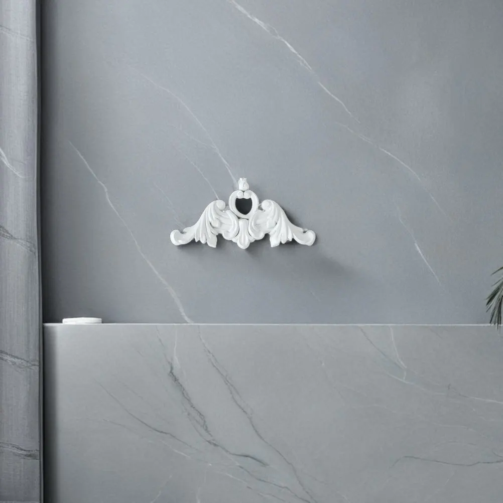 

4pcs Wall Decoration Corner Flowers Pvc Carving Appliques Vintage Style For Wall Home Decor Diy Material Cabinet Appliques