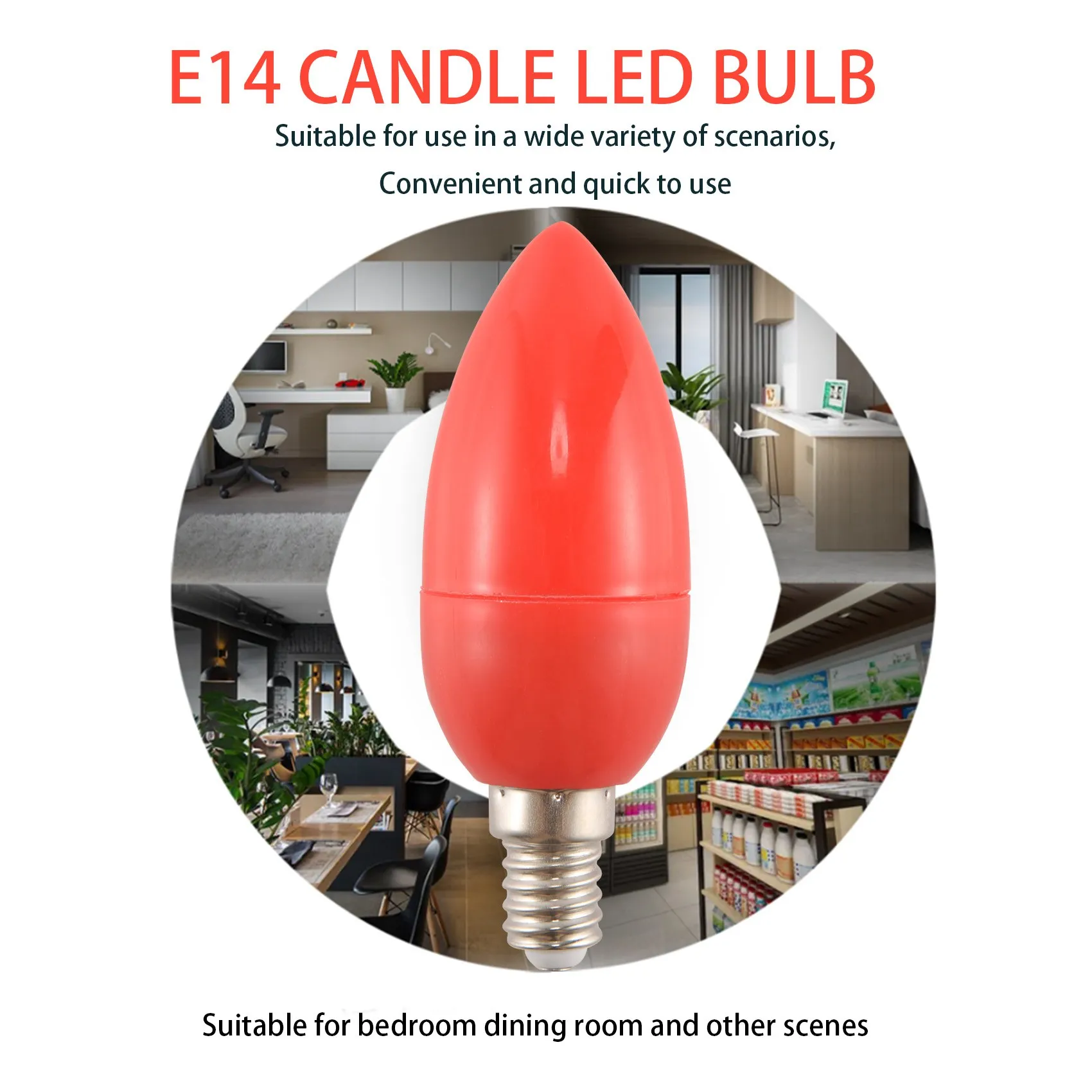 LED Candle Light Candle Light Bulbs Red Fortune Lamp God Lights Energy Saving Candle Lights,E14