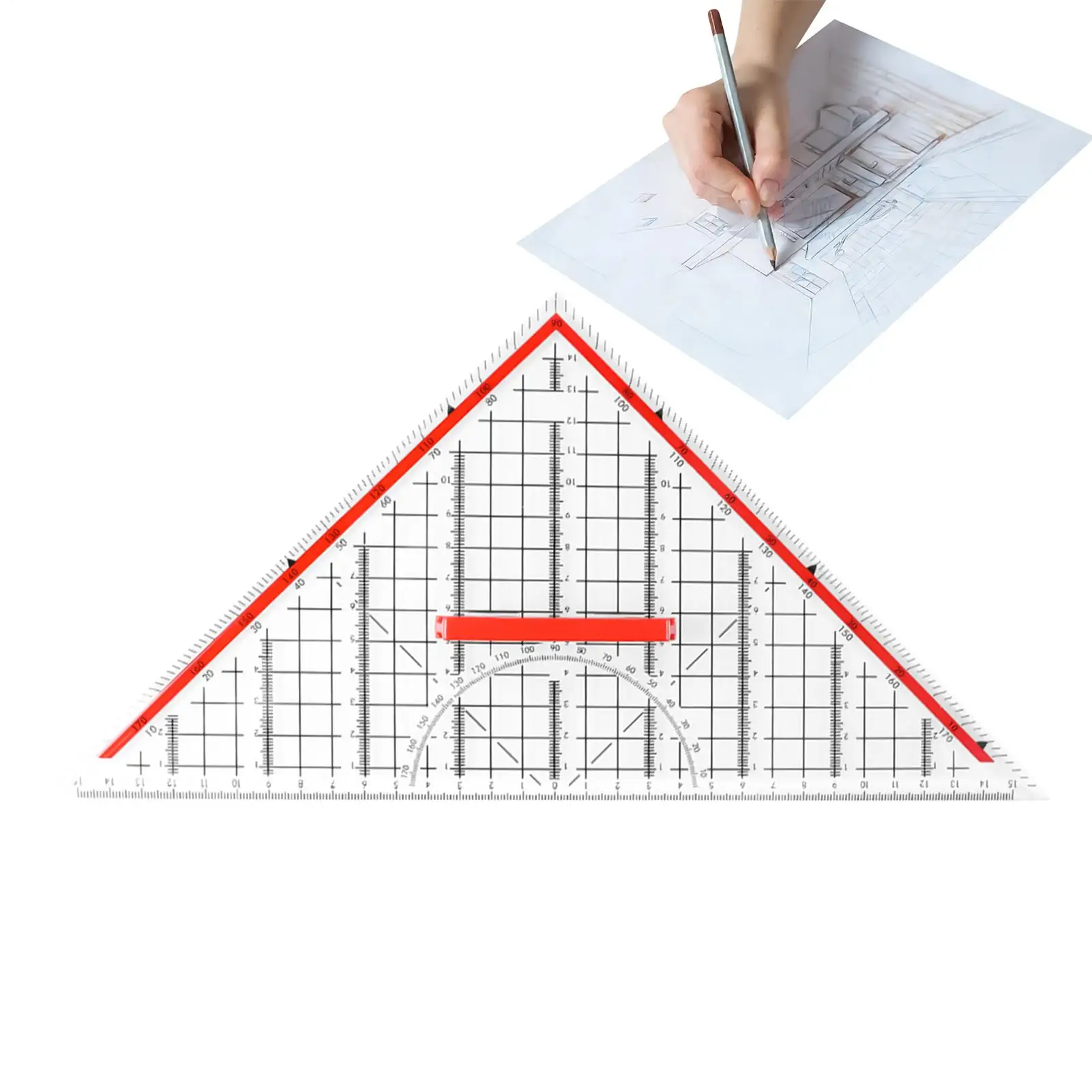 Isosceles Triangle Hand-drawn Triangle Board Professional Special Ruler Protractor Woodworking Interior Drawing Design