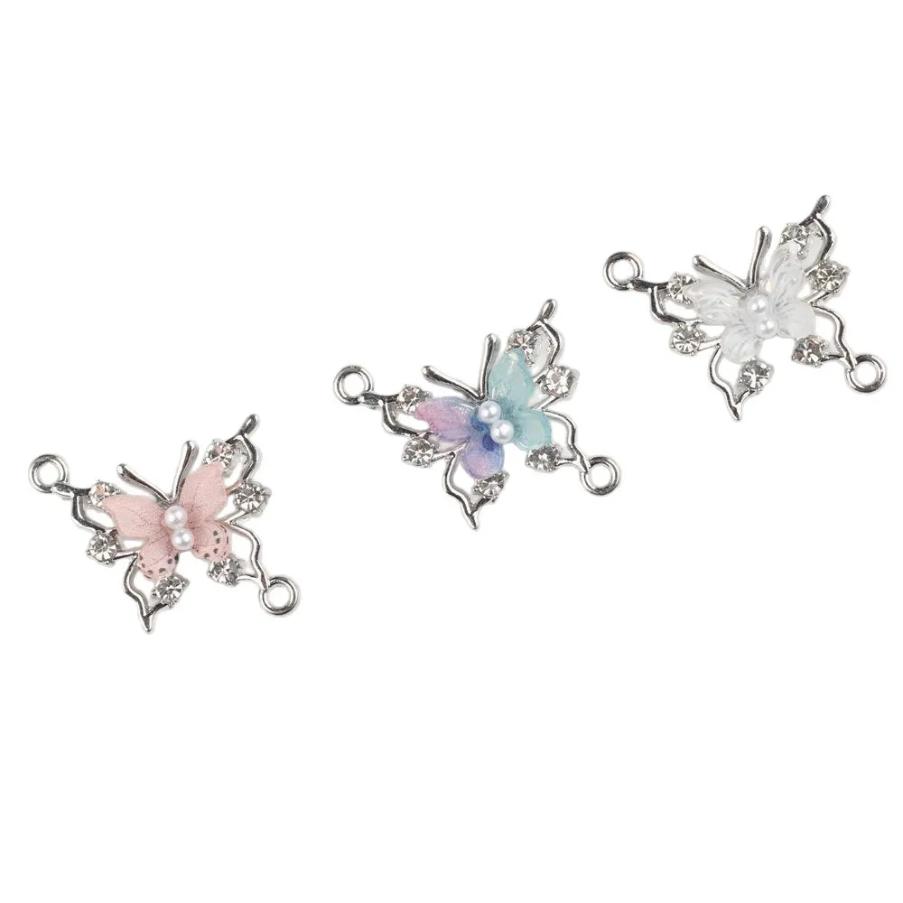 6 قطعة/الوحدة 19 مللي متر سبائك الزنك الراتنج حجر الراين مطعمة القوس موصل قلادة جالبة للحظ عقد دي اي واي سوار أقراط اكسسوارات