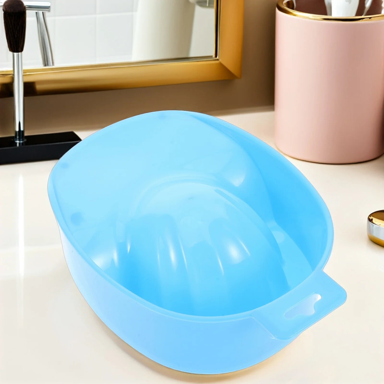 4 قطع من وعاء نقع الأظافر الاحترافي خفيف الوزن من البلاستيك لإزالة مسحوق الغمس وعاء نقع الأظافر في صالونات التجميل المنزلية