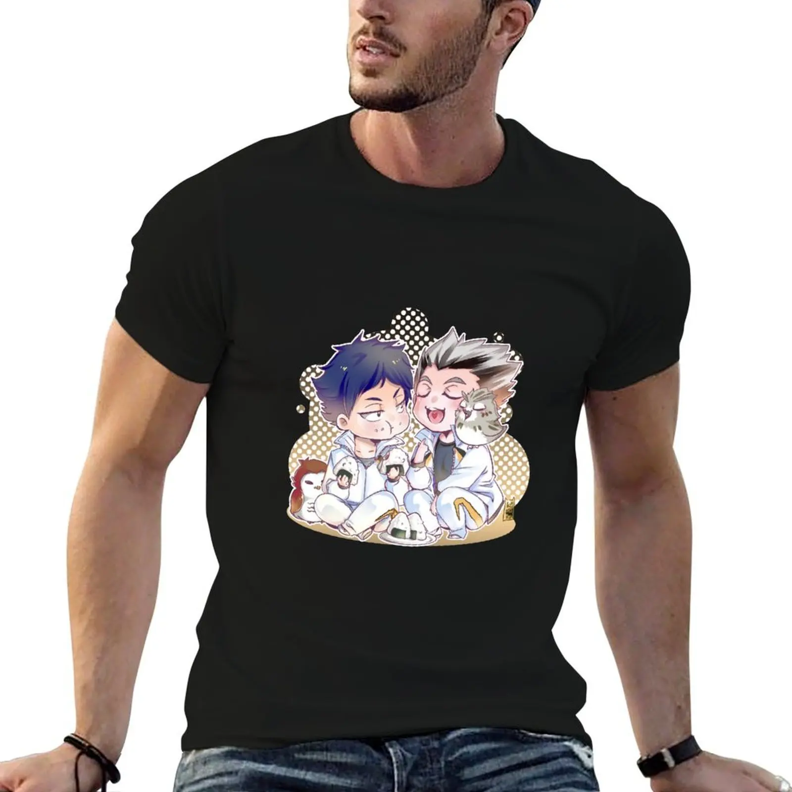 

Fukurodani Lunch Time T-Shirt man t shirts for men anime tshirt man t shirt cotton high quality T-shirt