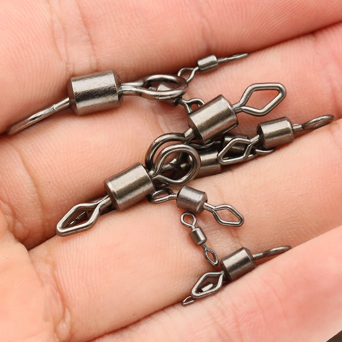 FishTrip Rolling Swivel Fishing 50Pack Diamond High Strength Saltwater Swivels Eliminate Line Twist