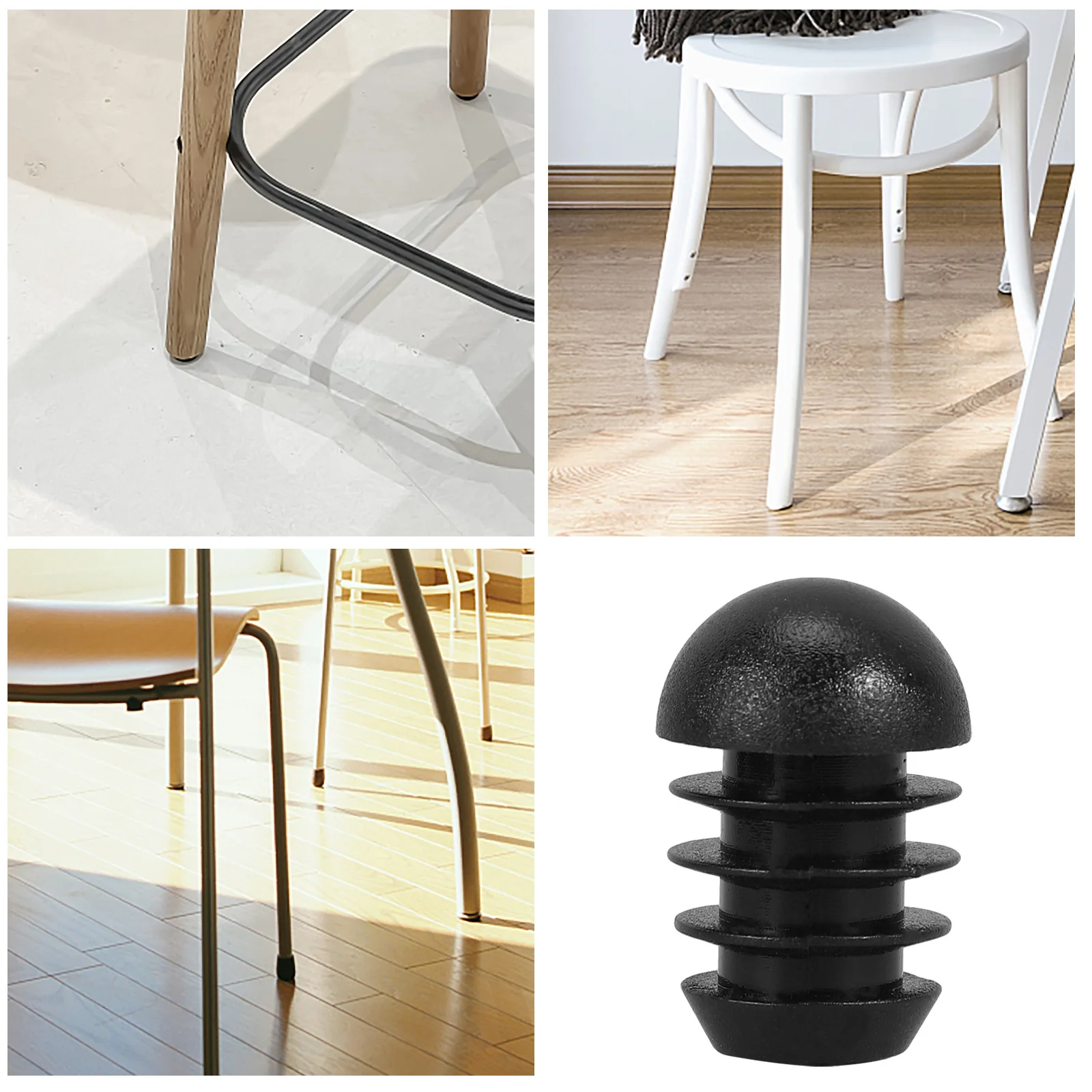 

50Pcs Plastic Tubing End Caps Chair Leg Caps Furniture Leg Plugs Shock Absorption Table Legs Glide Protector Floor Scratch