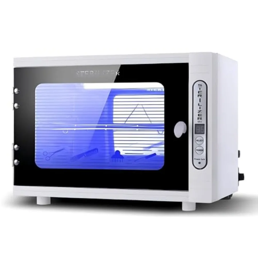 

UV 12L Nail Tool Sterilizer with Lighting for Salon and Home Use Autoclave Machine in Silver Sanitizes Tools Efficiently