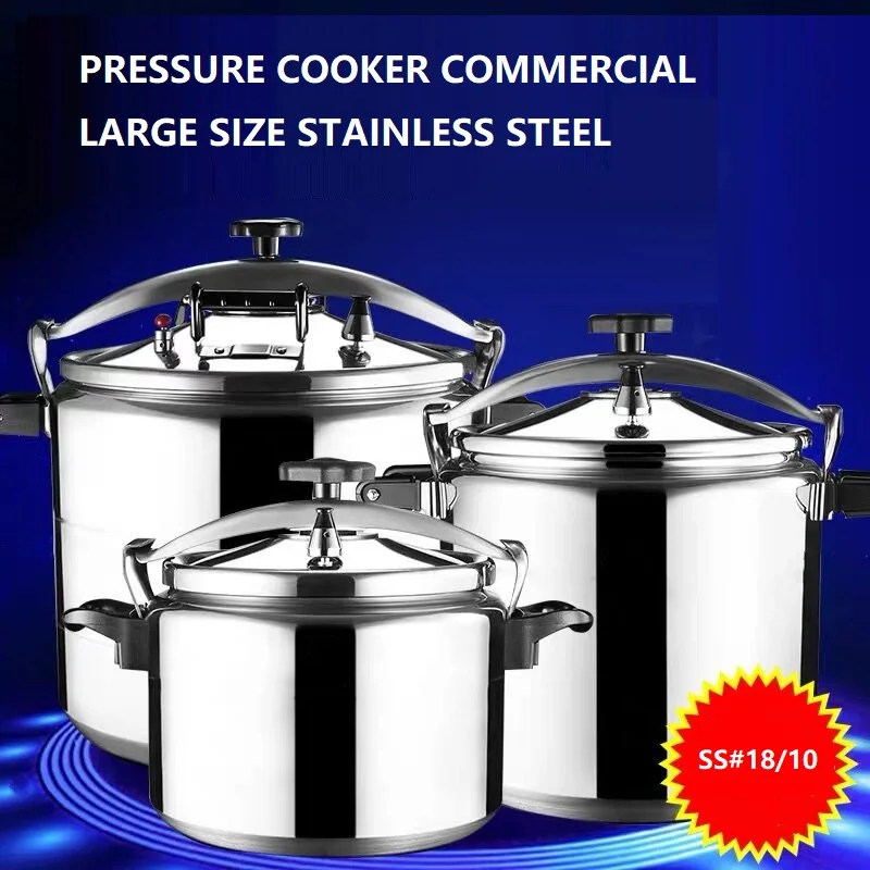 Commercial Large Size Pressure Cooker 15-80L SS#304 Stainless Steel Pressure Cooker Large Capacity Canteen