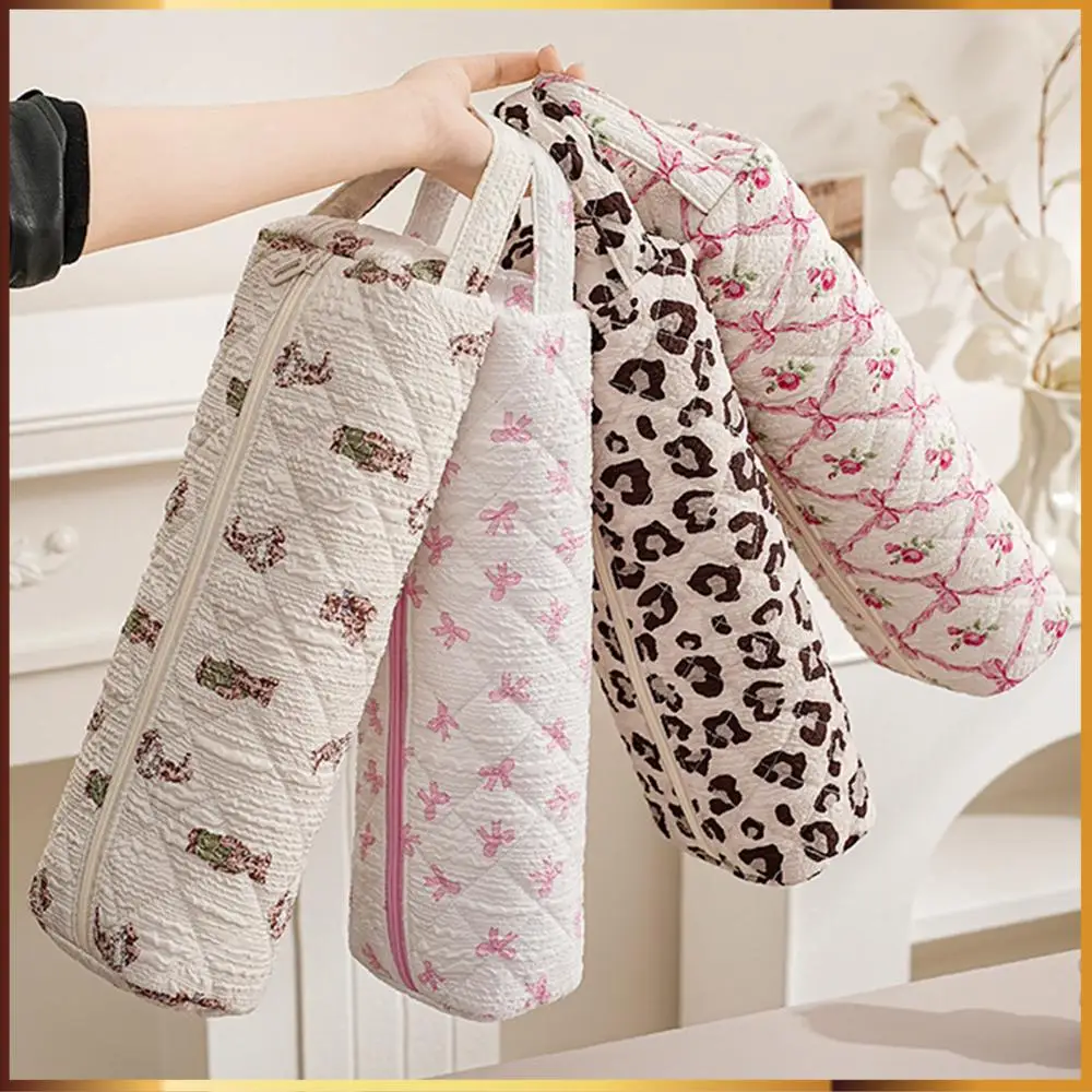 

Quilted Small Cosmetic Bag Zipper Soft Portable Carrying Case Cute Cozy Soft Gifts for Girls Her Mom Friend Sister Bridesmaid