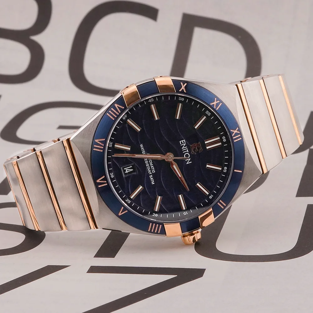 ENITON 40mm orologio automatico da uomo in acciaio inossidabile 316L orologio da uomo di lusso da lavoro NH35 movimento in acciaio rotondo luminoso orologi automatici