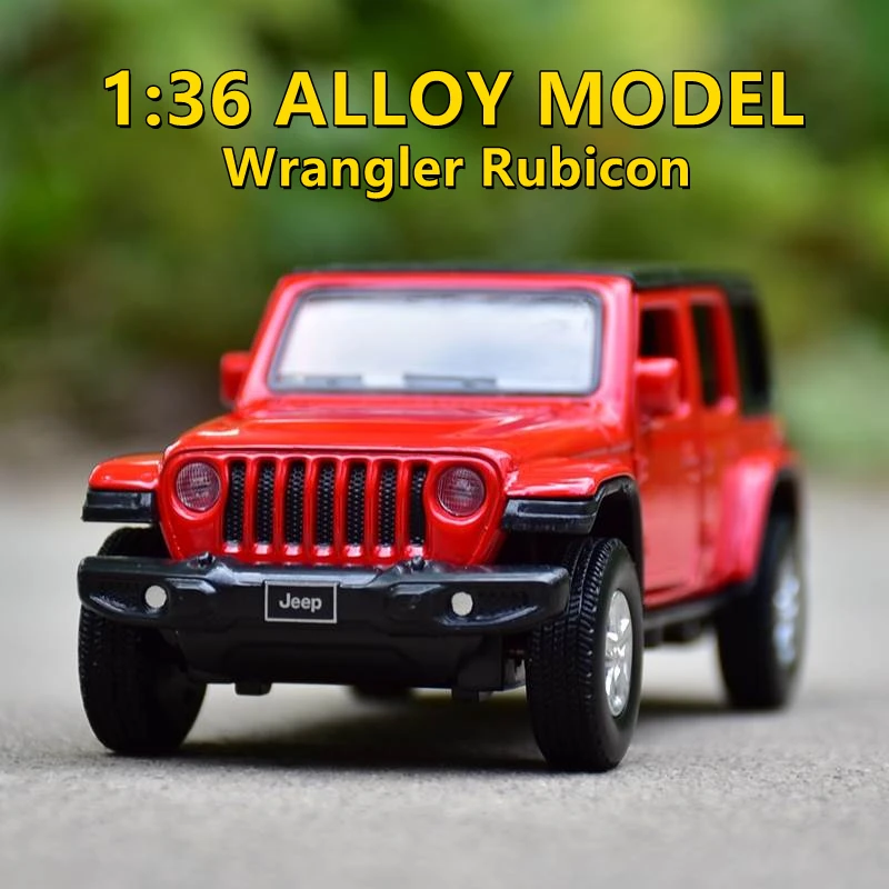 1/36 Jeeps Wrangler Rubicon Alloy Pickup Car Model Diecast Metal Toy Off-road Vehicle Model Simulation Collection Childrens Gift