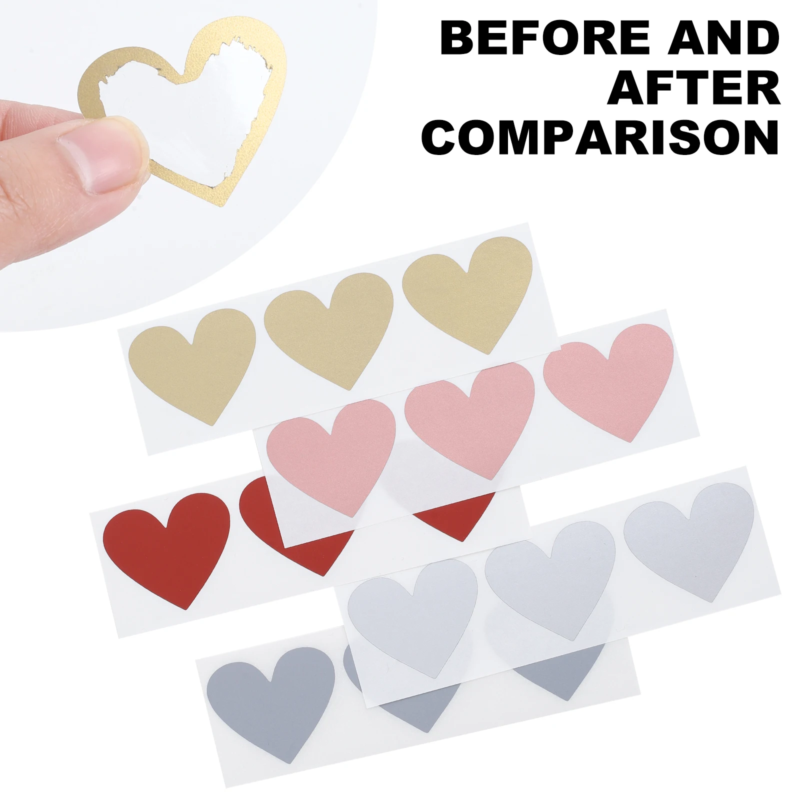 100pcs Heart Shaped 30*35mm Rose Gold Scratch Off Stickers Silver Labels Sticker Party Activity Game Favors Stationery Sticker