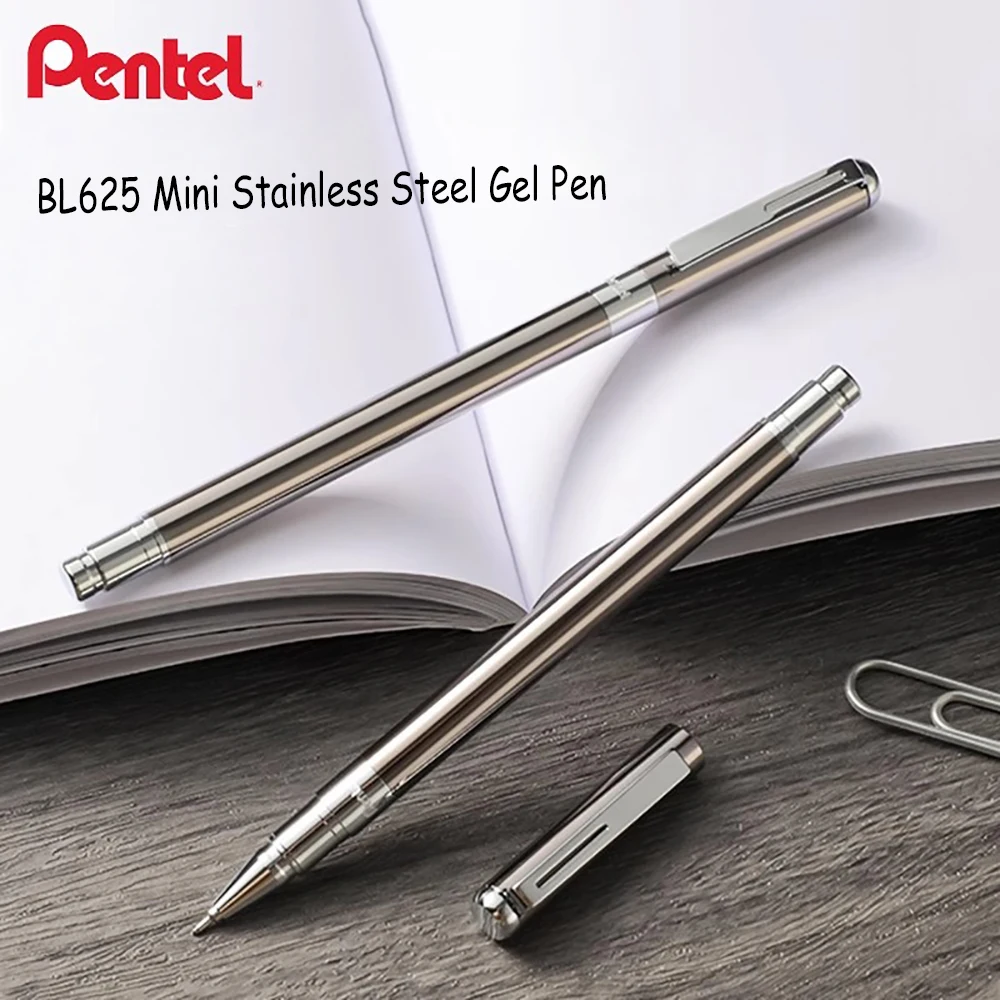 

Japan Pentel Metal Ballpoint Pen BL625 Mini Rod Quick Drying Gel Pen 0.5mm Needle Tip Kawaii Stationery Replaceable Black Refill