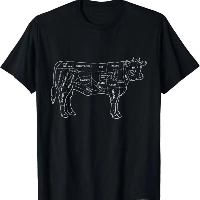 Cow Butcher Beef Cuts Diagram Eat Cut Chart T Shirt