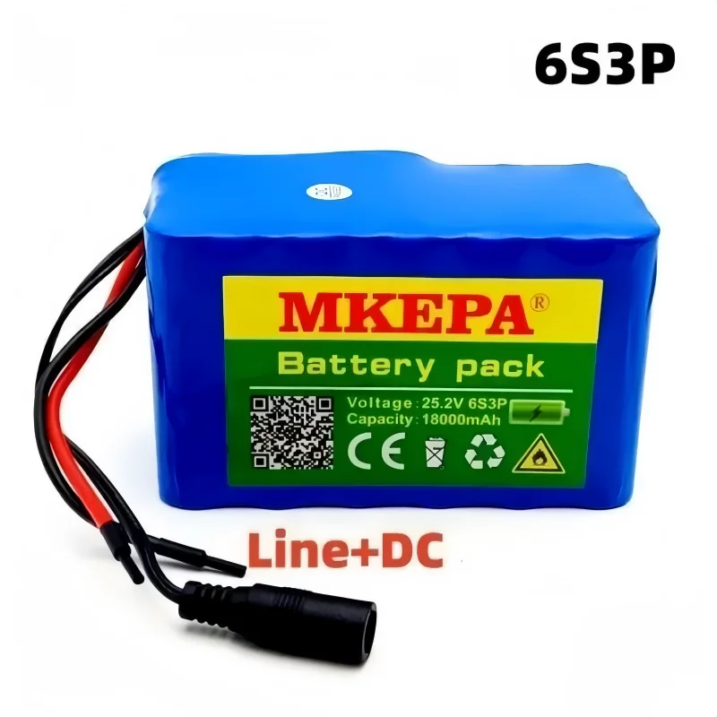 6s3p 18.0Ah 25.2V 18650แบตเตอรี่ลิเธียมไฟฟ้าจักรยานไฟฟ้า/ใช้ในชุดแบตเตอรี่โทรศัพท์ลิเธียมต่างๆ